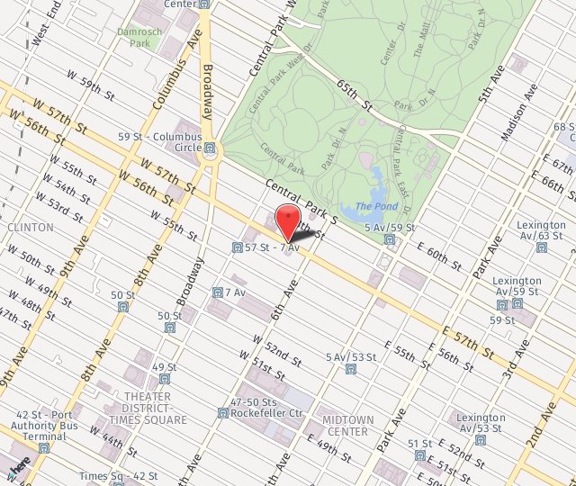 Location Map: 119 W 57th St New York, NY 10019